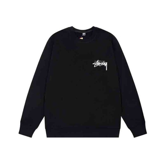 Men's Stussy Gray Crew Neck Long Sleeve Sweatshirt - Picture 1 of 7